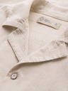 Ombre Clothing Férfi pamuting kubai gallérral – krémszín V3 OM-SHSS-0221 Ombre Clothing