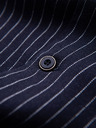Ombre Clothing Férfi csíkos regular szabású ing viszkózból és lenvászonból kubai gallérral – sötétkék V2 OM-SHSS-0222 Ombre Clothing