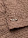 Ombre Clothing Férfi muszelining kubai gallérral – világosbarna V2 OM-SHSS-0223 Ombre Clothing