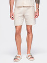 Ombre Clothing Férfi strukturált pamutshortok – krémszín V3 OM-SRCS-0209 Ombre Clothing