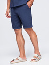 Ombre Clothing Férfi rövidnadrág struktúrált pamutvászonból – sötétkék V1 OM-SRCS-0207 Ombre Clothing