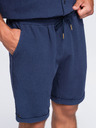 Ombre Clothing Férfi rövidnadrág struktúrált pamutvászonból – sötétkék V1 OM-SRCS-0207 Ombre Clothing