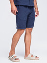 Ombre Clothing Férfi rövidnadrág struktúrált pamutvászonból – sötétkék V1 OM-SRCS-0207 Ombre Clothing