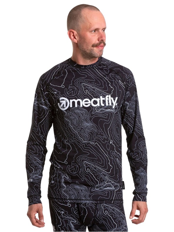 Meatfly Meatfly férfi termo póló Avery Black Topography