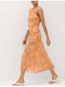Marks & Spencer Sifon kockás midi ceruza ruha Marks & Spencer narancssárga