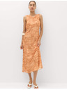 Marks & Spencer Sifon kockás midi ceruza ruha Marks & Spencer narancssárga