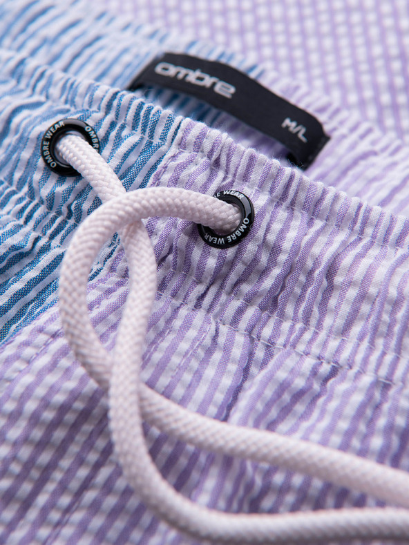 Ombre Clothing Kétszínű férfi fürdőnadrág strukturált anyagból – kék-lila V2 OM-SRSS-0215 Ombre Clothing