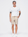 Ombre Clothing Viszkóz férfi rövidnadrág gumírozott derekkal – bézs V3 OM-SRCS-0206 Ombre Clothing