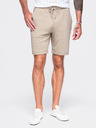 Ombre Clothing Viszkóz férfi rövidnadrág gumírozott derekkal – bézs V3 OM-SRCS-0206 Ombre Clothing