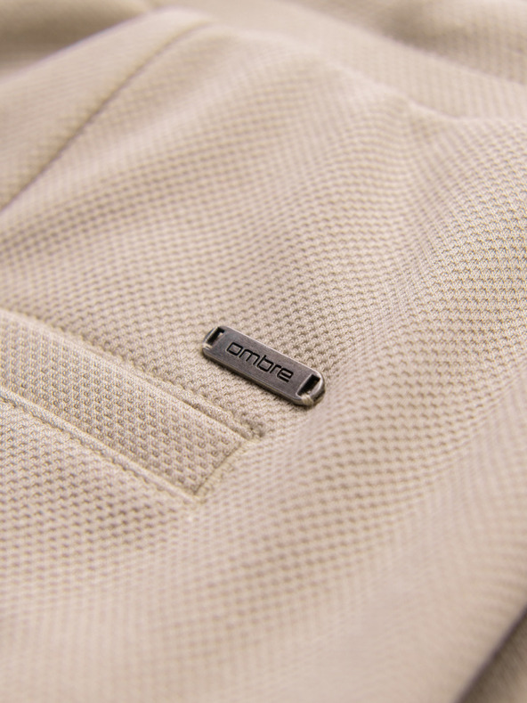 Ombre Clothing Viszkóz férfi rövidnadrág gumírozott derekkal – bézs V3 OM-SRCS-0206 Ombre Clothing