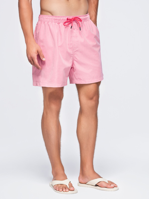 Ombre Clothing Férfi fürdőnadrág matt felületű szövetből – rózsaszín V1 OM-SRSS-0216 Ombre Clothing