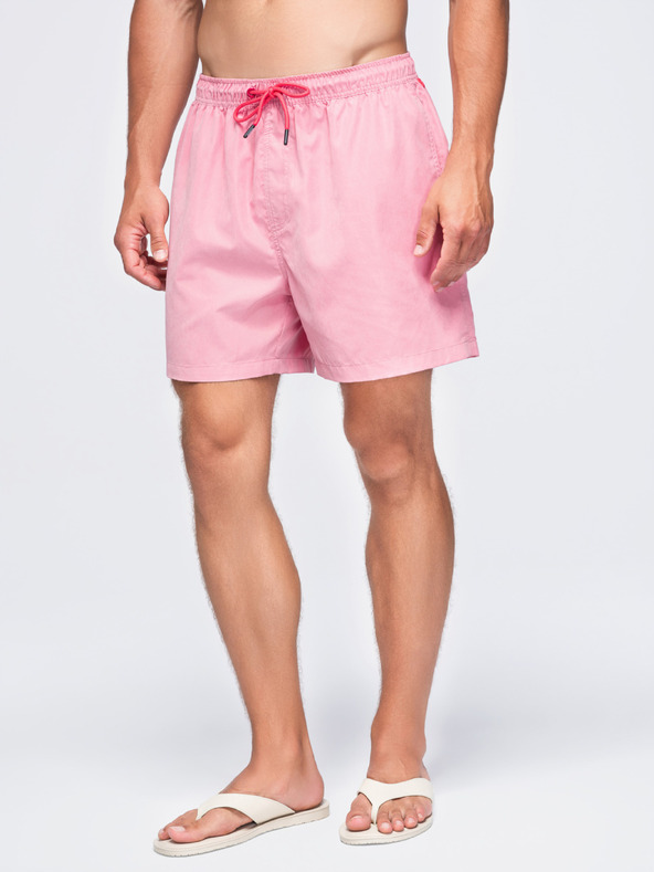 Ombre Clothing Férfi fürdőnadrág matt felületű szövetből – rózsaszín V1 OM-SRSS-0216 Ombre Clothing