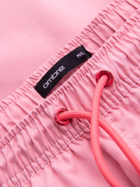 Ombre Clothing Férfi fürdőnadrág matt felületű szövetből – rózsaszín V1 OM-SRSS-0216 Ombre Clothing