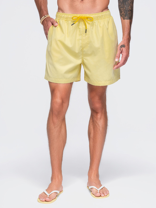 Ombre Clothing Férfi fürdőnadrág matt felületű szövetből – sárga V2 OM-SRSS-0216 Ombre Clothing