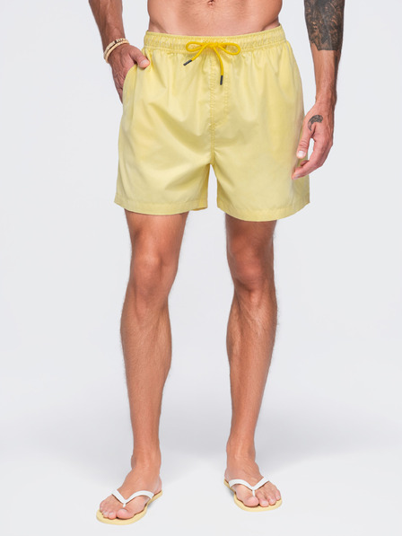 Ombre Clothing Férfi fürdőnadrág matt felületű szövetből – sárga V2 OM-SRSS-0216 Ombre Clothing
