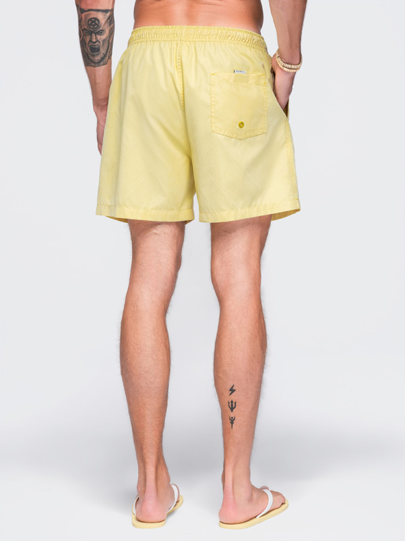 Ombre Clothing Férfi fürdőnadrág matt felületű szövetből – sárga V2 OM-SRSS-0216 Ombre Clothing