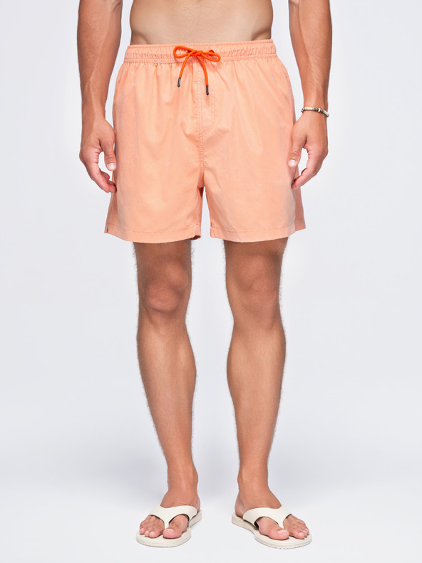 Ombre Clothing Férfi fürdőnadrág matt felületű szövetből – pasztell narancssárga V3 OM-SRSS-0216 Ombre Clothing