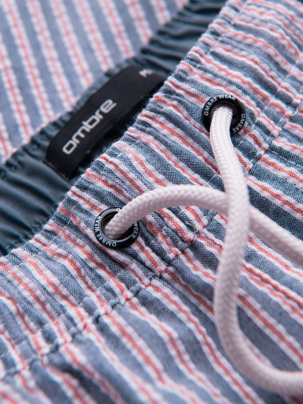 Ombre Clothing Férfi fürdőnadrág textúrázott csíkos anyagból – tompa kék V3 OM-SRSS-0214 Ombre Clothing