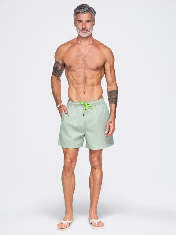 Ombre Clothing Férfi fürdőnadrág matt felületű szövetből – menta V4 OM-SRSS-0216 Ombre Clothing