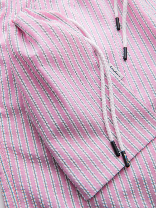Ombre Clothing Férfi fürdőnadrág textúrázott csíkos anyagból – rózsaszín V2 OM-SRSS-0214 Ombre Clothing