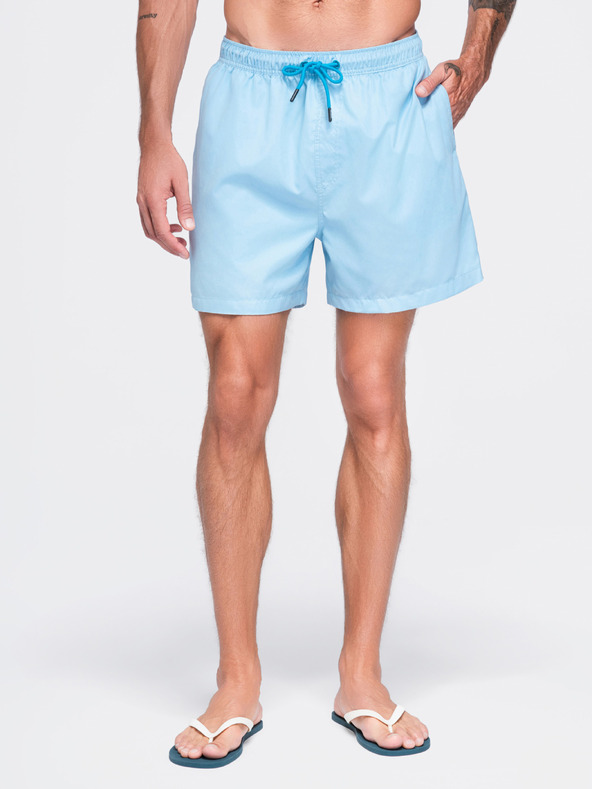Ombre Clothing Férfi fürdőnadrág matt felületű szövetből – világoskék V5 OM-SRSS-0216 Ombre Clothing