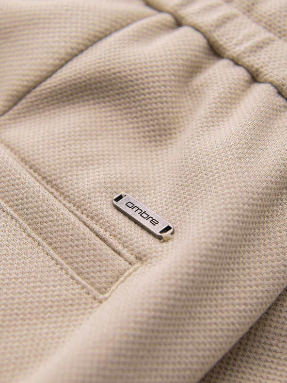 Ombre Clothing Férfi viszkóz chino nadrág gumírozott derékkal – bézs V3 OM-PACP-0306 Ombre Clothing