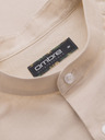 Ombre Clothing Férfi lenvászon ing állórágóval és zsebekkel, REGULAR FIT szabásban – krémszín V3 K704 Ombre Clothing