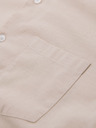 Ombre Clothing Férfi lenvászon ing állórágóval és zsebekkel, REGULAR FIT szabásban – krémszín V3 K704 Ombre Clothing
