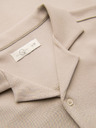 Ombre Clothing Férfi rövid ujjú ing kubai gallérral – bézs V3 OM-SHCS-0220 Ombre Clothing