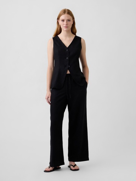 GAP Wide-Leg nadrág lenkeverékből GAP