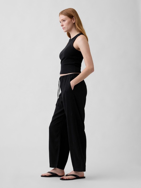 GAP Wide-Leg nadrág lenkeverékből GAP