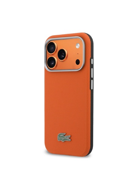 Lacoste Lacoste PVC Petit Pique Semi Wrap MagSafe hátlap iPhone 17 Pro Max-hoz Narancs