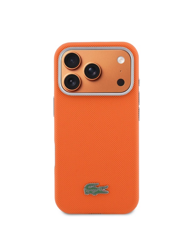 Lacoste Lacoste PVC Petit Pique Semi Wrap MagSafe hátlap iPhone 17 Pro Max-hoz Narancs