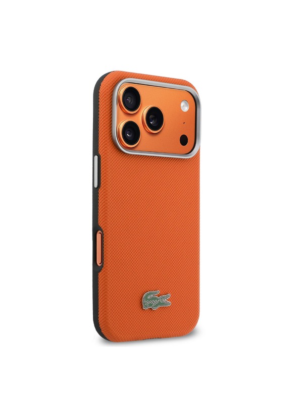 Lacoste Lacoste PVC Petit Pique Semi Wrap MagSafe hátlap iPhone 17 Pro Max-hoz Narancs
