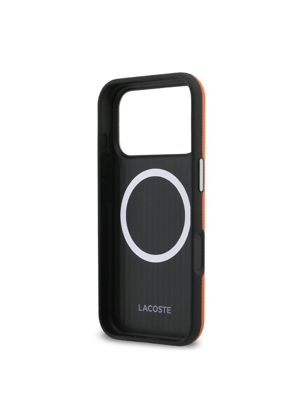Lacoste Lacoste PVC Petit Pique Semi Wrap MagSafe hátlap iPhone 17 Pro Max-hoz Narancs