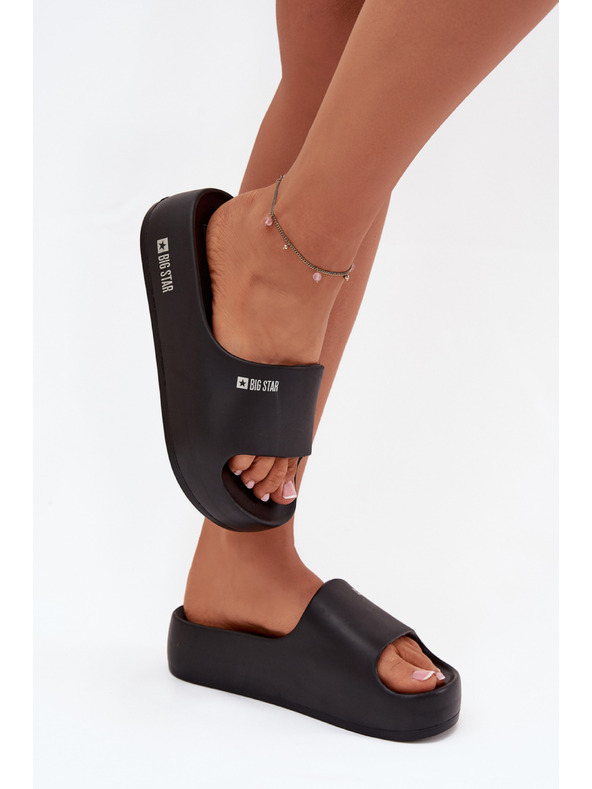 BIG STAR SHOES Big Star női papucsok masszív platformmal – fekete