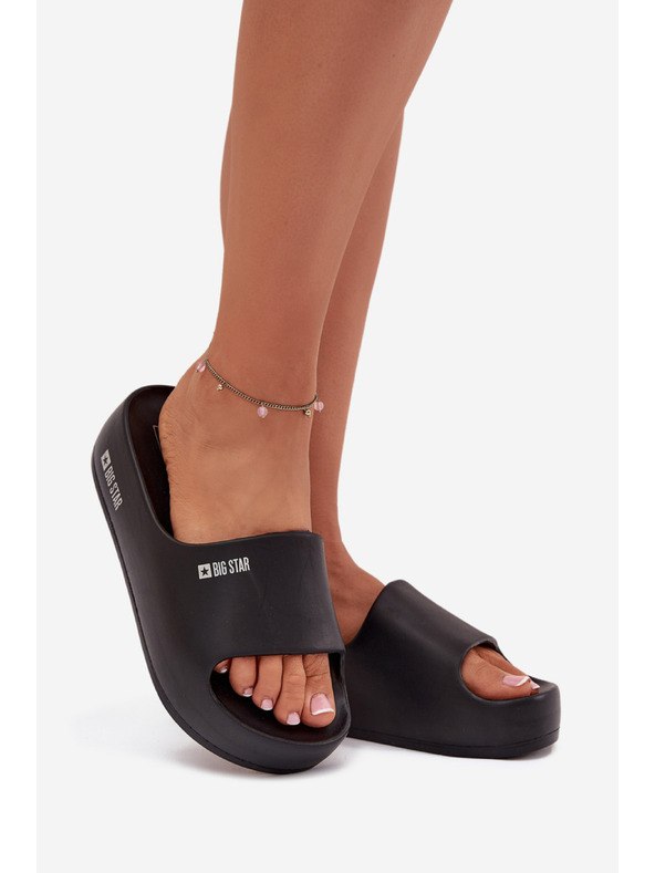 BIG STAR SHOES Big Star női papucsok masszív platformmal – fekete