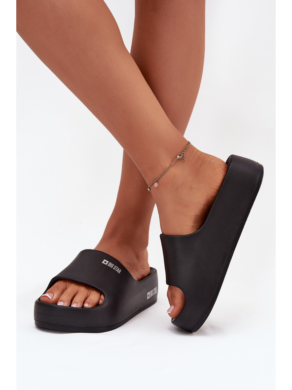 BIG STAR SHOES Big Star női papucsok masszív platformmal – fekete