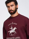 Ombre Clothing Férfi kerek nyakú pulóver elülső hímzéssel – burgundi V2 OM-SSNZ-0267 Ombre Clothing
