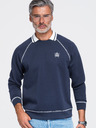 Ombre Clothing Férfi pulóver hímzéssel és kontraszt gallérral – sötét kék V1 OM-SSNZ-0269 Ombre Clothing