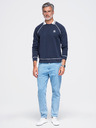 Ombre Clothing Férfi pulóver hímzéssel és kontraszt gallérral – sötét kék V1 OM-SSNZ-0269 Ombre Clothing