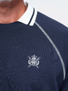 Ombre Clothing Férfi pulóver hímzéssel és kontraszt gallérral – sötét kék V1 OM-SSNZ-0269 Ombre Clothing