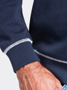 Ombre Clothing Férfi pulóver hímzéssel és kontraszt gallérral – sötét kék V1 OM-SSNZ-0269 Ombre Clothing