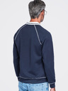Ombre Clothing Férfi pulóver hímzéssel és kontraszt gallérral – sötét kék V1 OM-SSNZ-0269 Ombre Clothing
