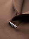 Ombre Clothing Férfi gombos nélküli pulóver felhajtott gallérral – barna V2 OM-SSNZ-0262 Ombre Clothing