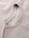 Ombre Clothing Férfi kerek nyakú pulóver elülső hímzéssel – bézs V1 OM-SSNZ-0267 Ombre Clothing