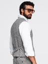 Ombre Clothing Férfi strukturált mellény - barna melanzsz V1 OM-BLZV-0155 Ombre Clothing
