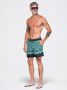 Ombre Clothing Férfi fürdőruha vízszintes hullám mintával – zöld-fekete V2 OM-SRSS-0221 Ombre Clothing