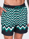 Ombre Clothing Férfi fürdőruha vízszintes hullám mintával – zöld-fekete V2 OM-SRSS-0221 Ombre Clothing