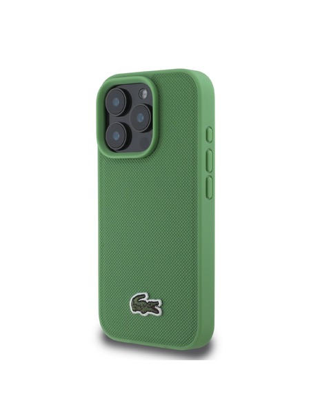 Lacoste Lacoste Iconic Petit Pique Woven Logo MagSafe Hátsó Borító iPhone 16 Pro számára Zöld